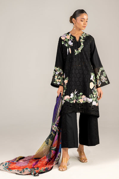 3 Piece Chikankari Embroidery Suit - Unstitched