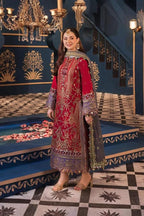 03-Piece Chiffon Suit With Heavy Embroidery - Unstitched