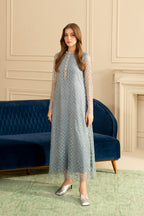 3 Piece Net Silk Suit - Unstitched