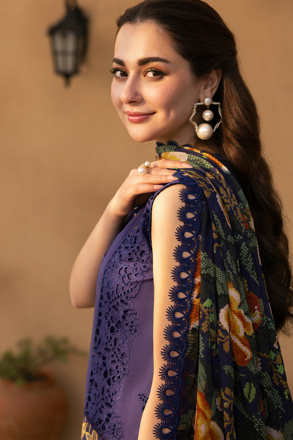 3 Piece Chikankari Embroidered Suit - Unstitched
