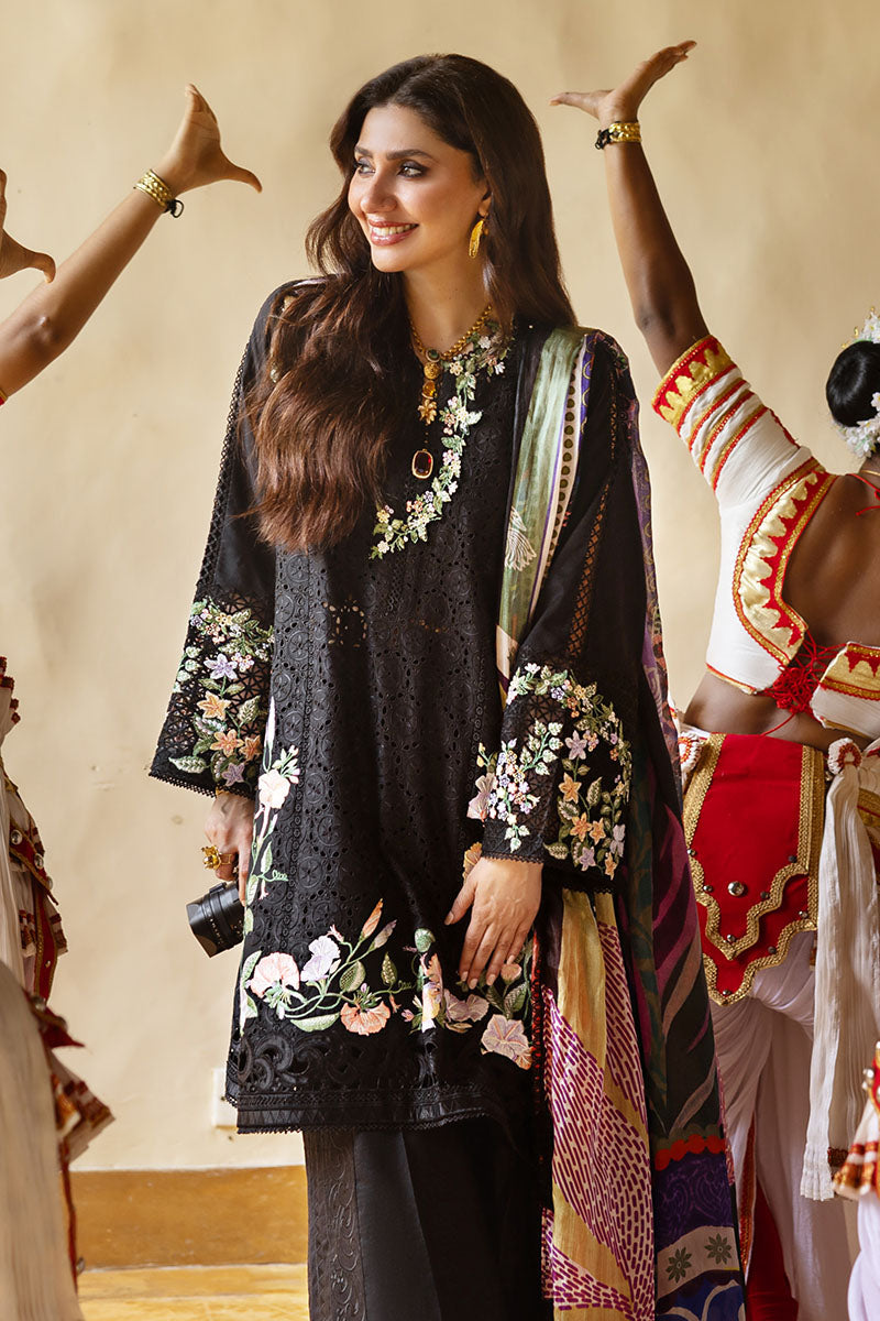 3 Piece Chikankari Embroidery Suit - Unstitched