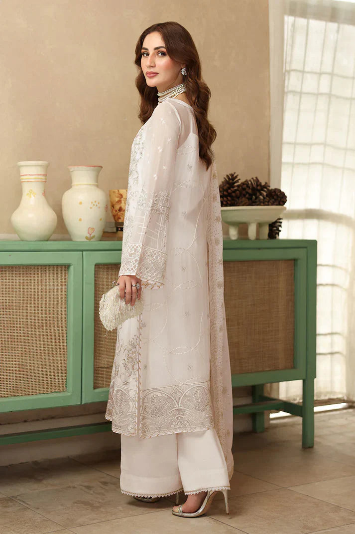 03-Piece Chiffon Suit With Embroidery - Unstitched