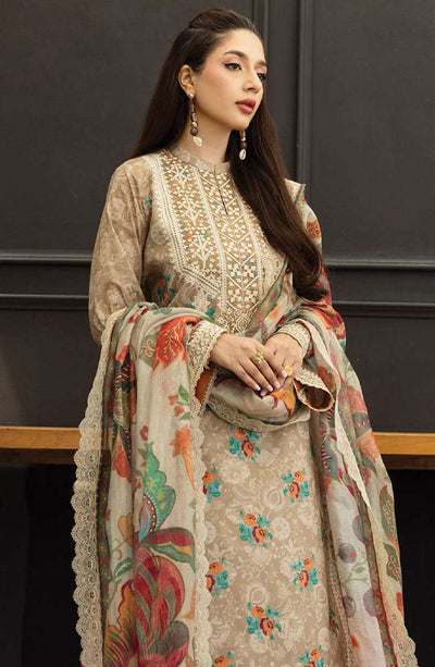3 Piece Lawn Embroidery Suit - Unstitched