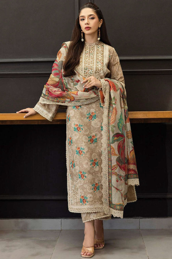 3 Piece Lawn Embroidery Suit - Unstitched