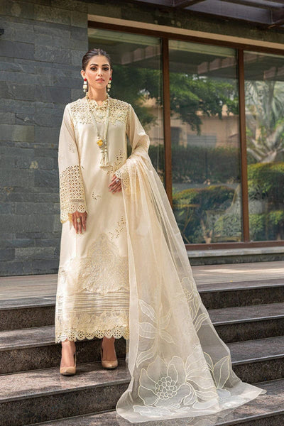 03-Piece Chikankari Embroidery Suit - Unstitched