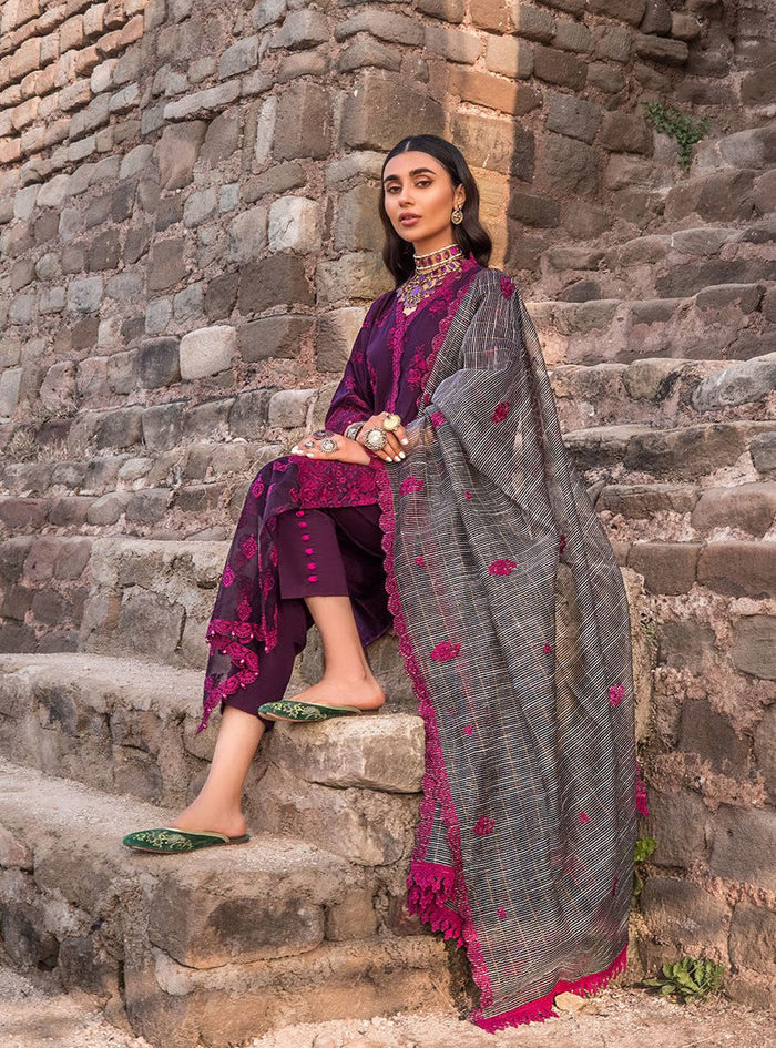03-Piece Lawn Suit With Embroidery - Unstitched