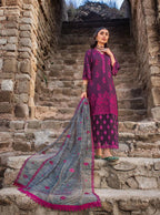 03-Piece Lawn Suit With Embroidery - Unstitched