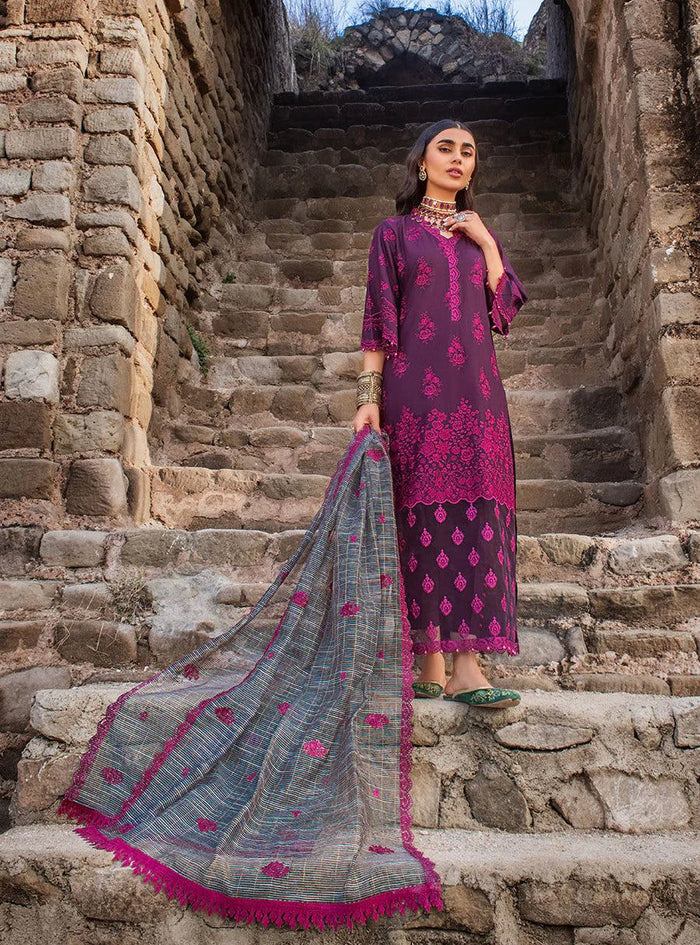 03-Piece Lawn Suit With Embroidery - Unstitched