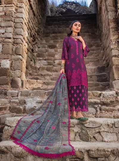 03-Piece Lawn Suit With Embroidery - Unstitched